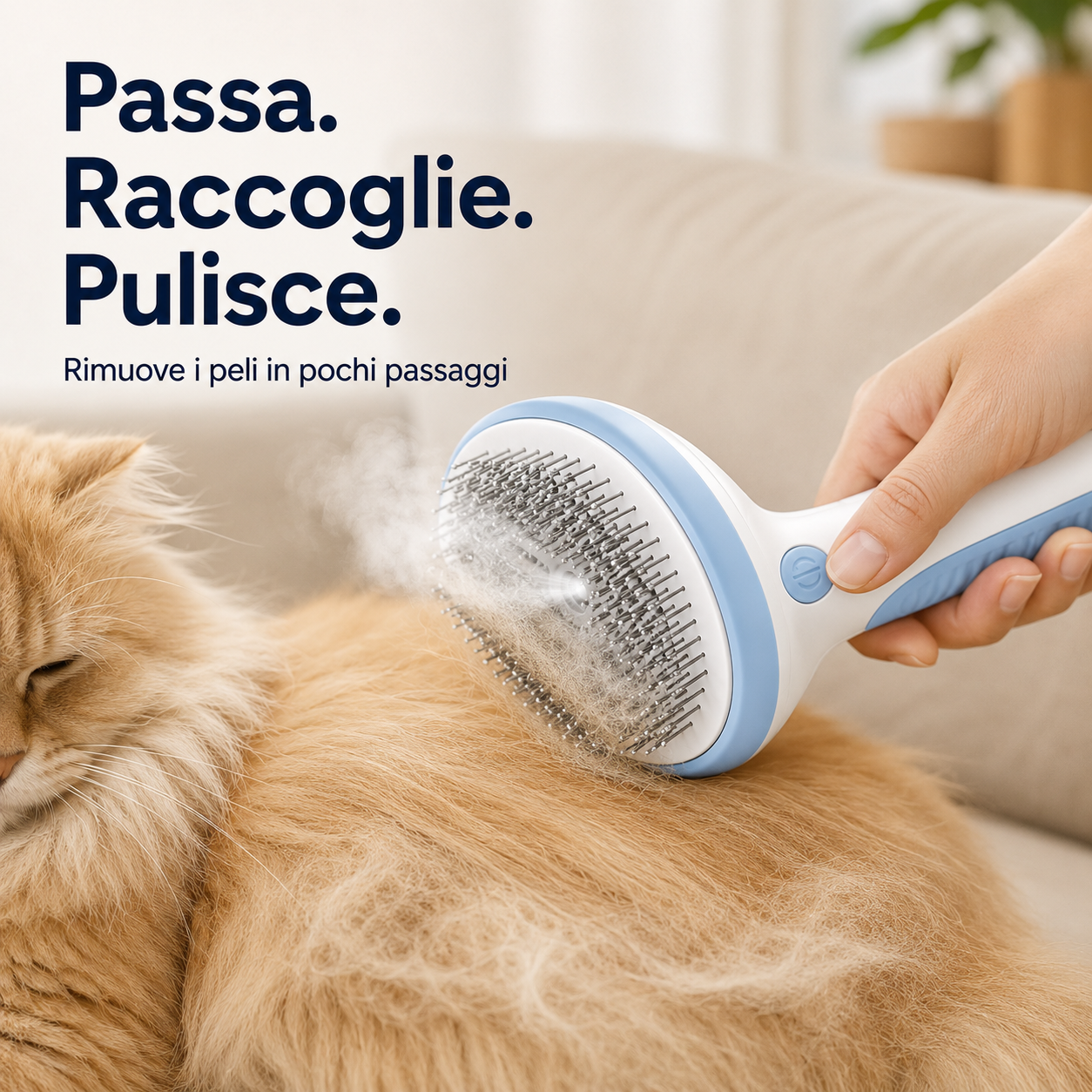 Spazzola Gatto e Cani con Vapore