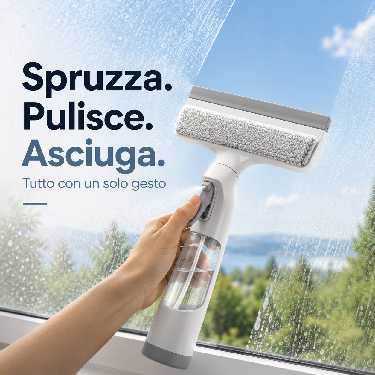 Strumento per la Pulizia delle Finestre 3 in 1