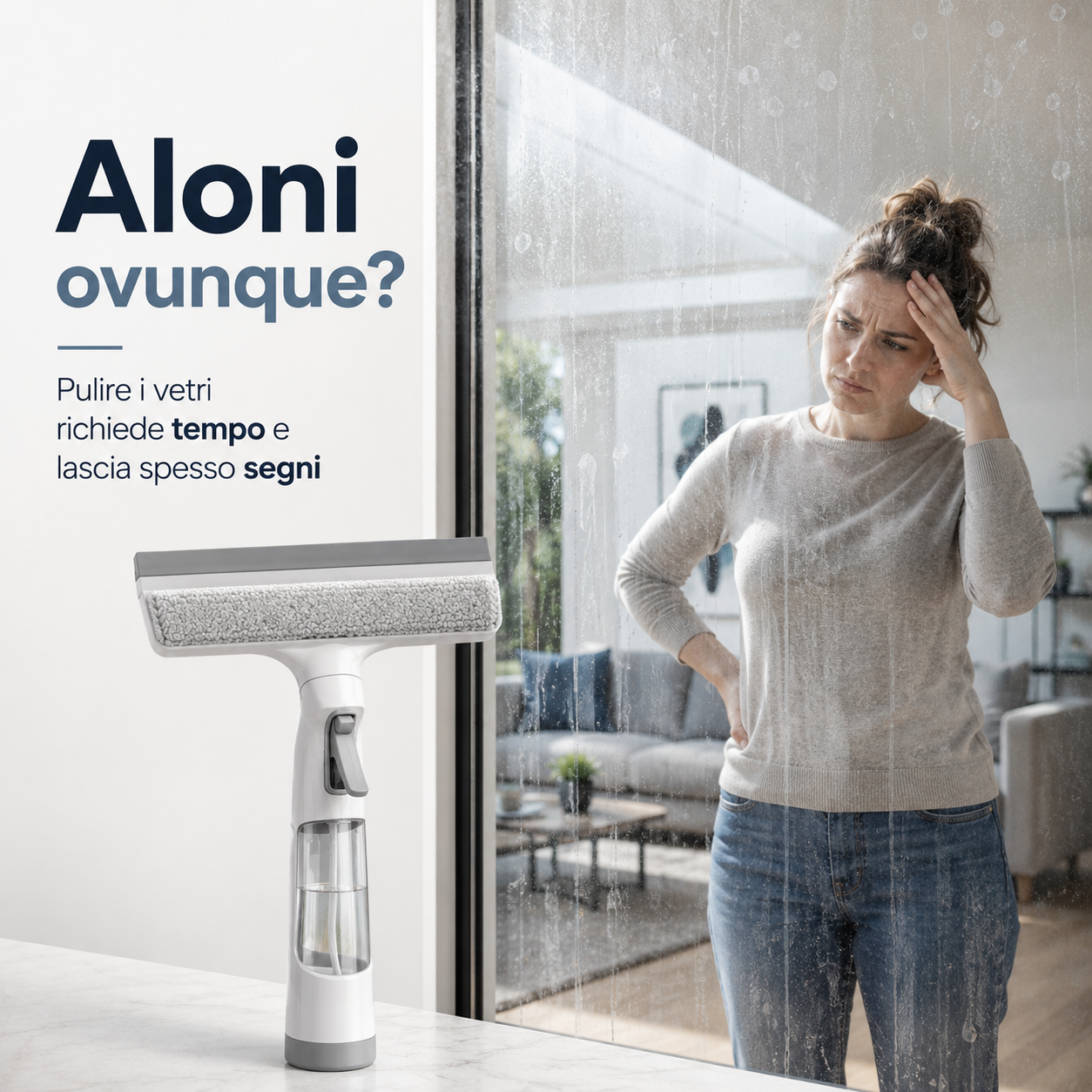 Strumento per la Pulizia delle Finestre 3 in 1