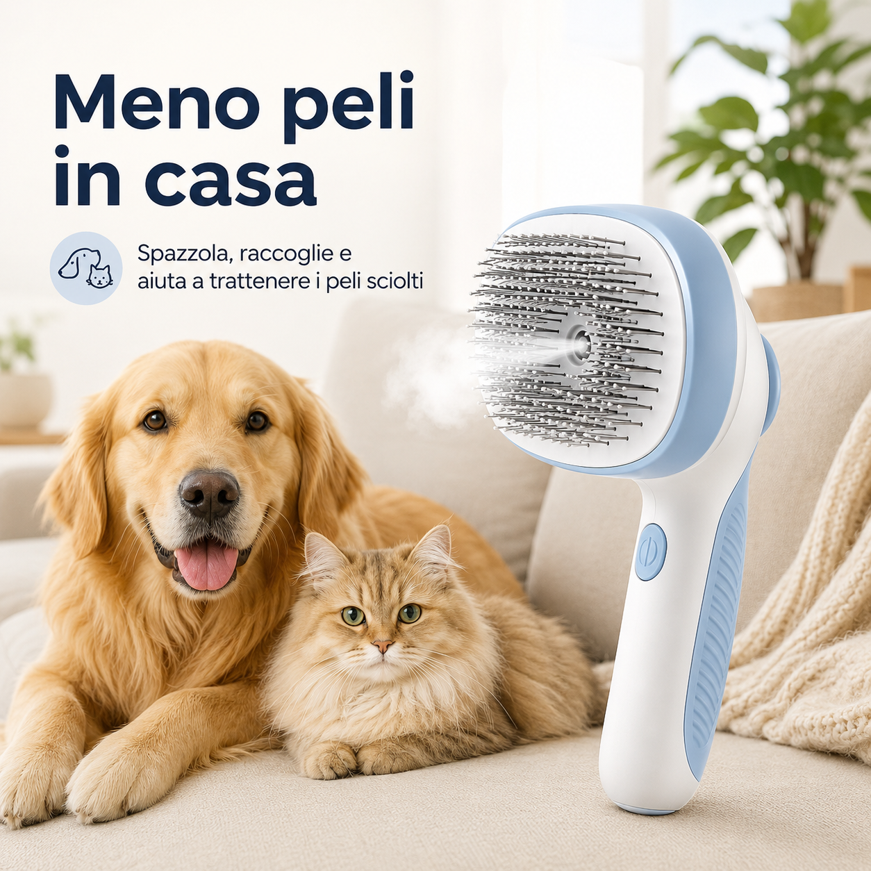 Spazzola Gatto e Cani con Vapore