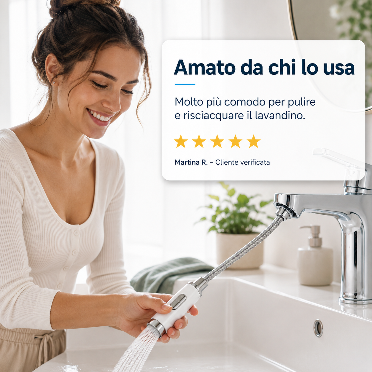 Doccetta per Lavandino Bagno con Tubo Estensibile