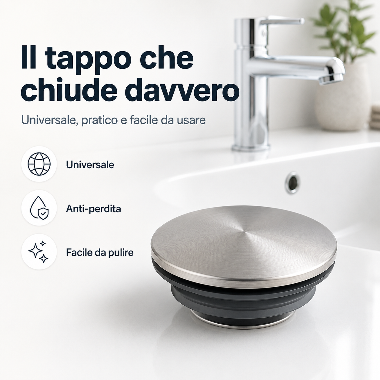 Tappo lavandino universale