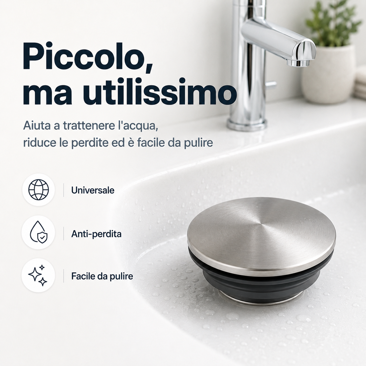 Tappo lavandino universale